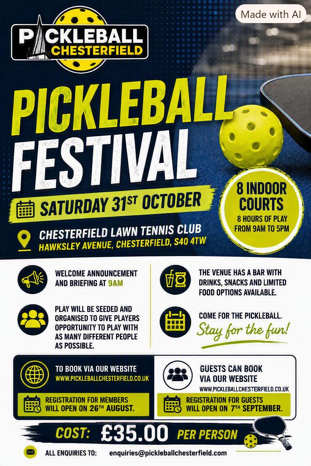 Pickleball Festival 2026 - OCTOBER 31st